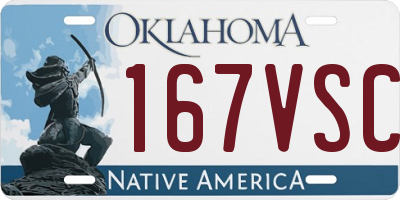 OK license plate 167VSC