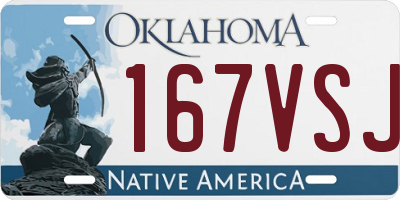 OK license plate 167VSJ