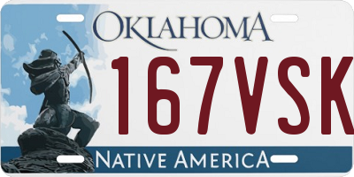 OK license plate 167VSK