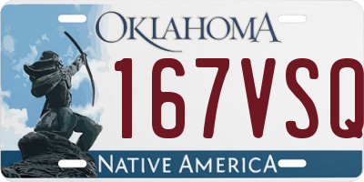 OK license plate 167VSQ