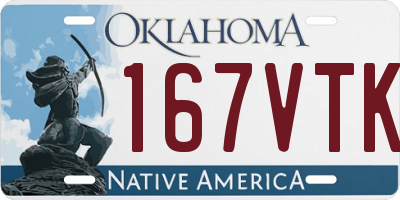 OK license plate 167VTK