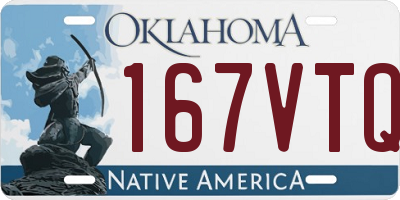 OK license plate 167VTQ