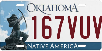 OK license plate 167VUV