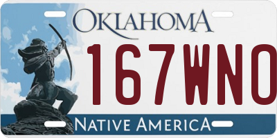 OK license plate 167WNO