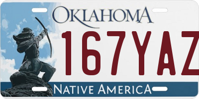 OK license plate 167YAZ