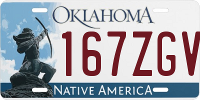 OK license plate 167ZGV