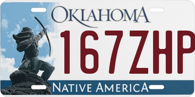 OK license plate 167ZHP