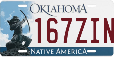 OK license plate 167ZIN
