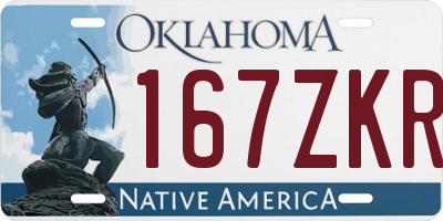 OK license plate 167ZKR