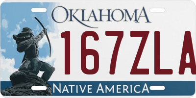 OK license plate 167ZLA