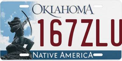OK license plate 167ZLU