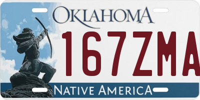 OK license plate 167ZMA