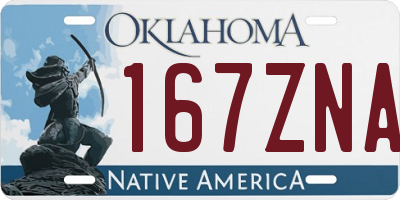 OK license plate 167ZNA