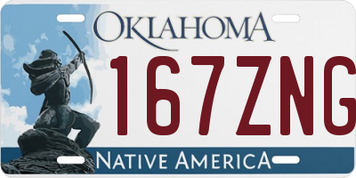 OK license plate 167ZNG
