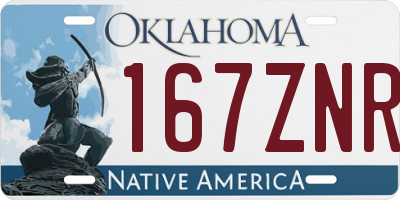 OK license plate 167ZNR