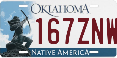OK license plate 167ZNW
