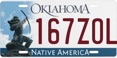 OK license plate 167ZOL