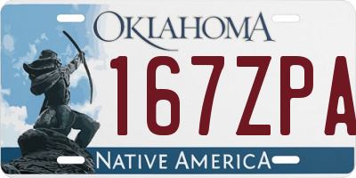 OK license plate 167ZPA