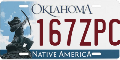 OK license plate 167ZPC