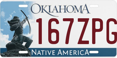 OK license plate 167ZPG