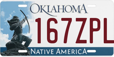 OK license plate 167ZPL
