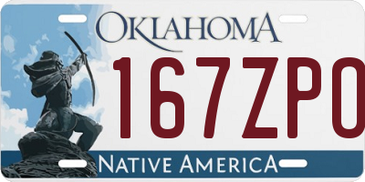 OK license plate 167ZPO