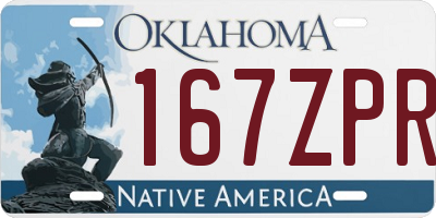 OK license plate 167ZPR