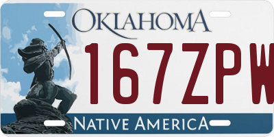 OK license plate 167ZPW