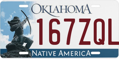 OK license plate 167ZQL