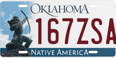 OK license plate 167ZSA