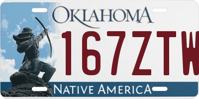 OK license plate 167ZTW