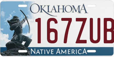OK license plate 167ZUB