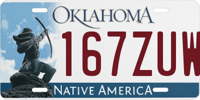 OK license plate 167ZUW