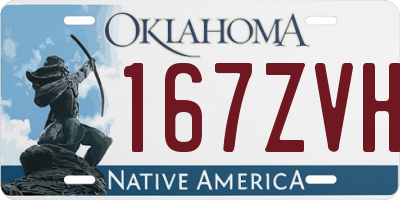 OK license plate 167ZVH