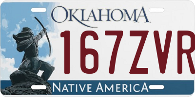 OK license plate 167ZVR