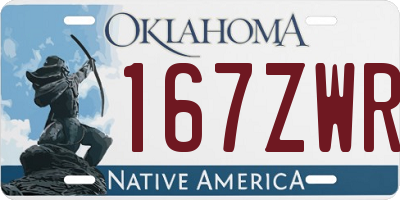 OK license plate 167ZWR