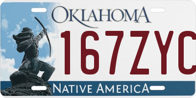 OK license plate 167ZYC