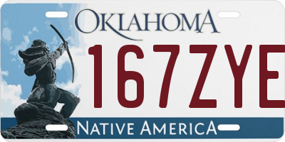 OK license plate 167ZYE
