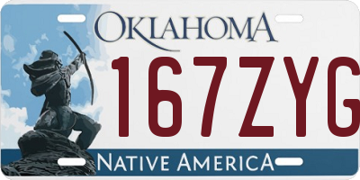 OK license plate 167ZYG