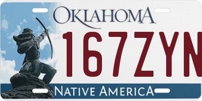 OK license plate 167ZYN