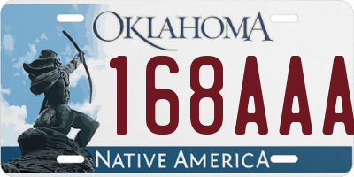 OK license plate 168AAA