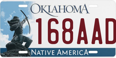 OK license plate 168AAD