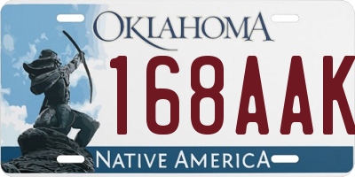 OK license plate 168AAK