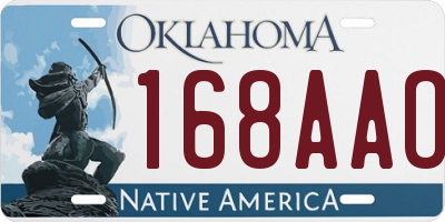 OK license plate 168AAO