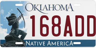 OK license plate 168ADD