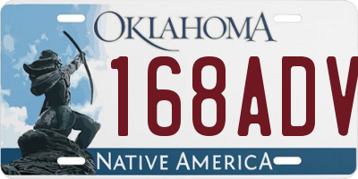 OK license plate 168ADV
