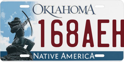 OK license plate 168AEH