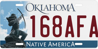 OK license plate 168AFA
