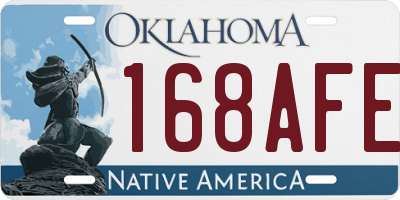 OK license plate 168AFE