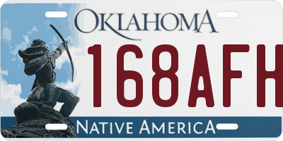 OK license plate 168AFH
